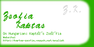 zsofia kaptas business card